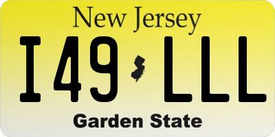 NJ license plate I49LLL
