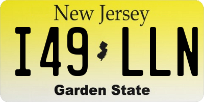NJ license plate I49LLN