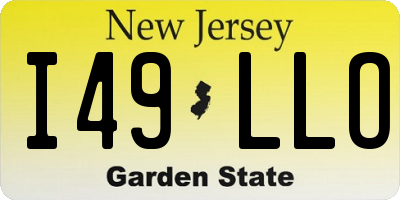 NJ license plate I49LLO
