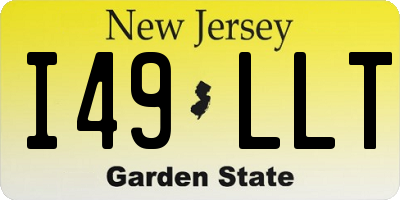 NJ license plate I49LLT