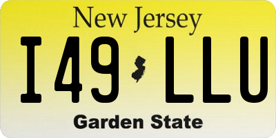 NJ license plate I49LLU