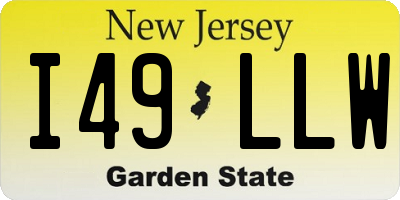 NJ license plate I49LLW