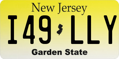 NJ license plate I49LLY