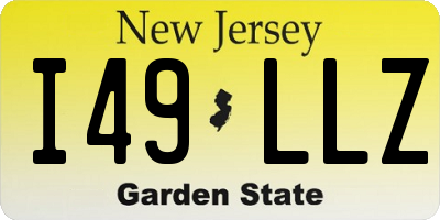 NJ license plate I49LLZ