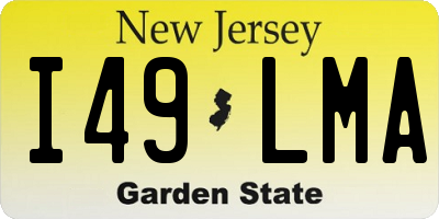 NJ license plate I49LMA