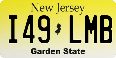 NJ license plate I49LMB