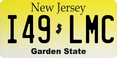 NJ license plate I49LMC