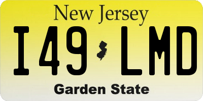 NJ license plate I49LMD