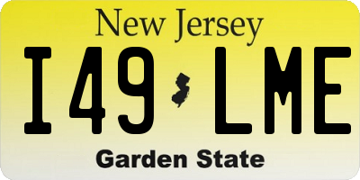 NJ license plate I49LME