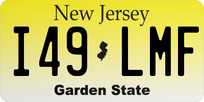 NJ license plate I49LMF