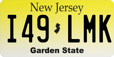 NJ license plate I49LMK