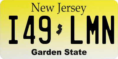 NJ license plate I49LMN