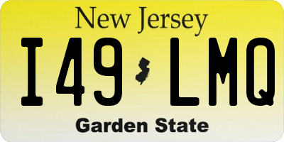 NJ license plate I49LMQ