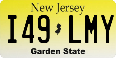 NJ license plate I49LMY