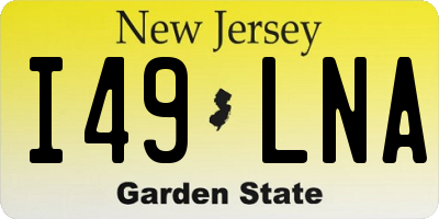 NJ license plate I49LNA