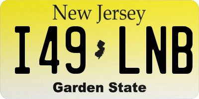 NJ license plate I49LNB