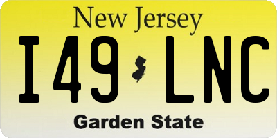 NJ license plate I49LNC