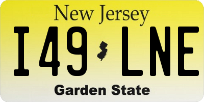 NJ license plate I49LNE