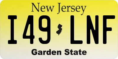 NJ license plate I49LNF