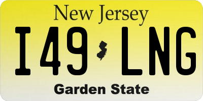 NJ license plate I49LNG