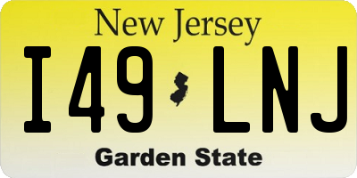 NJ license plate I49LNJ