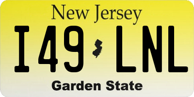 NJ license plate I49LNL