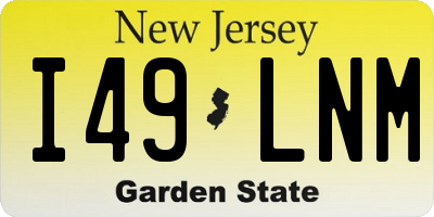 NJ license plate I49LNM