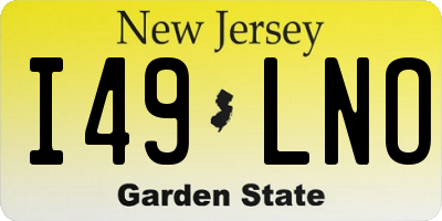 NJ license plate I49LNO
