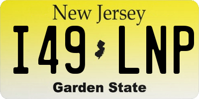NJ license plate I49LNP
