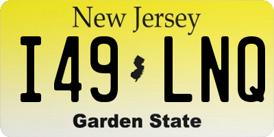 NJ license plate I49LNQ
