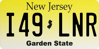NJ license plate I49LNR