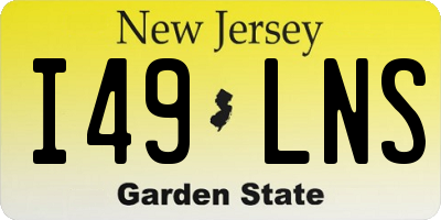 NJ license plate I49LNS