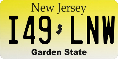 NJ license plate I49LNW