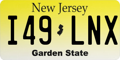 NJ license plate I49LNX