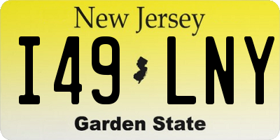 NJ license plate I49LNY