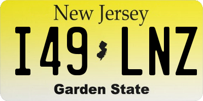 NJ license plate I49LNZ