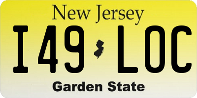 NJ license plate I49LOC