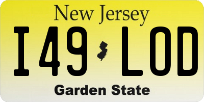 NJ license plate I49LOD