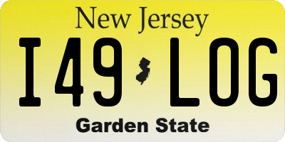 NJ license plate I49LOG