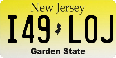 NJ license plate I49LOJ