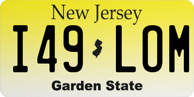NJ license plate I49LOM