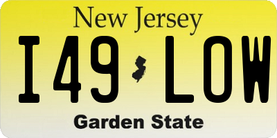 NJ license plate I49LOW