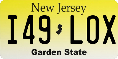 NJ license plate I49LOX