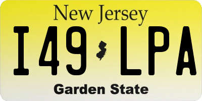 NJ license plate I49LPA