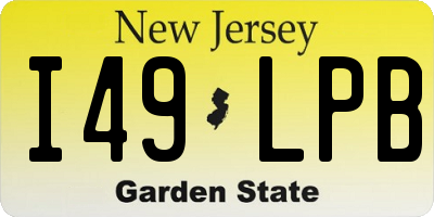 NJ license plate I49LPB
