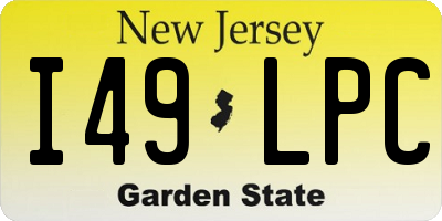 NJ license plate I49LPC
