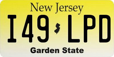 NJ license plate I49LPD