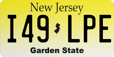 NJ license plate I49LPE