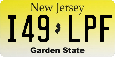 NJ license plate I49LPF