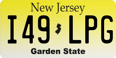NJ license plate I49LPG